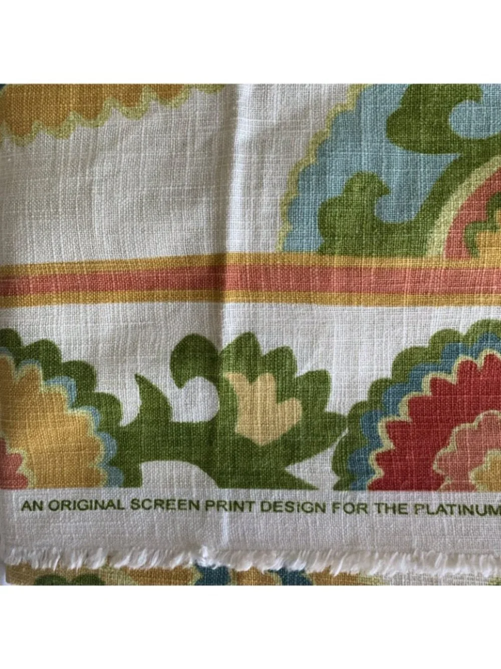 Richloom Floral Geometric Linen Blend Drapery Fabric 1 3/4 Yard 53” Width